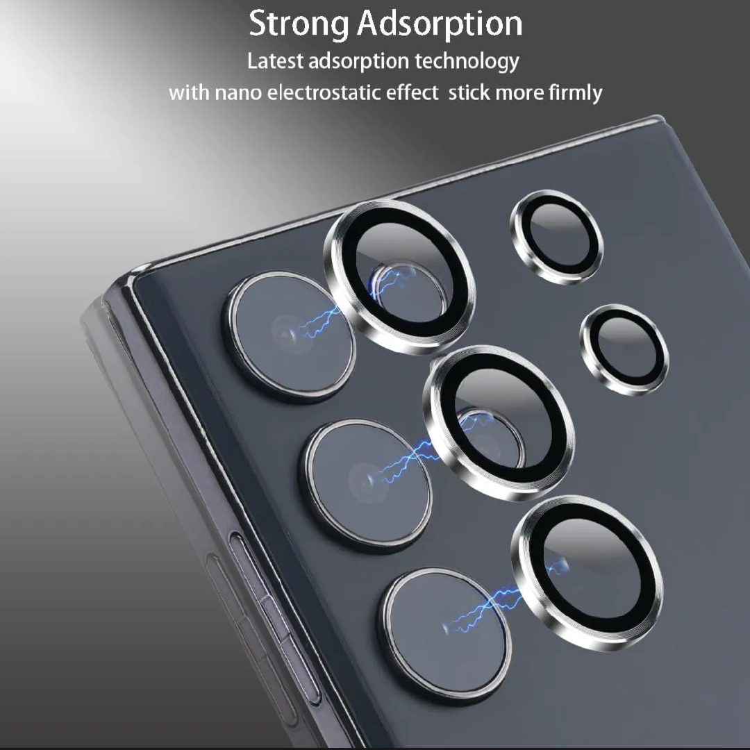 Samsung Galaxy S25, S25 Plus, S25 Ultra - Luxury Metal Ring Tempered Glass Camera Lens - Image 4