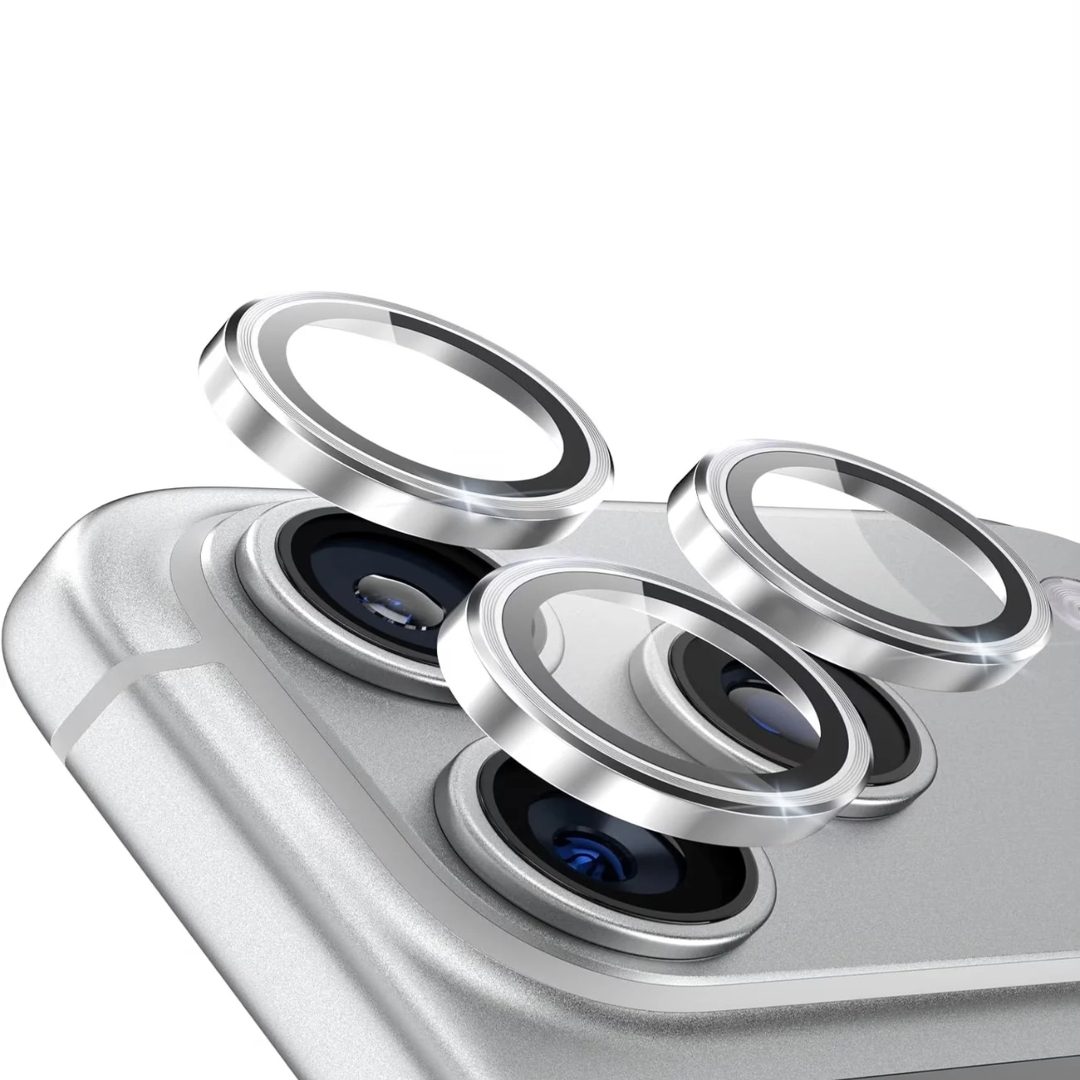 iPhone 11, 11 Pro, 11 Pro Max - Luxury Metal Ring Tempered Glass Camera Lens - Image 2