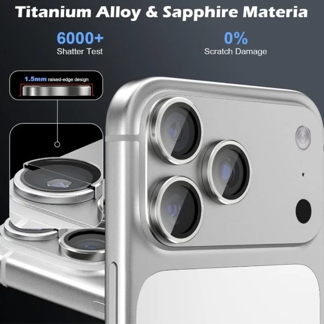 iPhone 11, 11 Pro, 11 Pro Max - Luxury Metal Ring Tempered Glass Camera Lens - Image 5