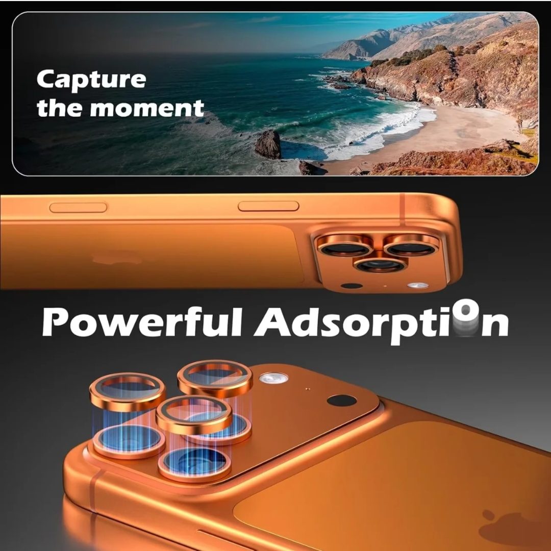 iPhone 11, 11 Pro, 11 Pro Max - Luxury Metal Ring Tempered Glass Camera Lens - Image 7