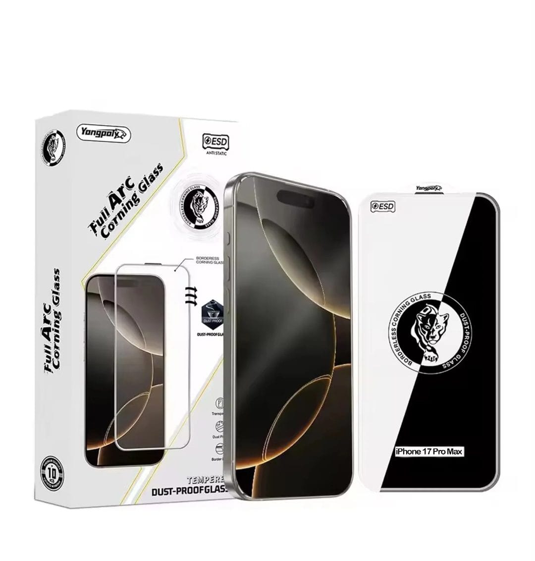 iPhone 17 Pro Max 3D Borderless Tempered Glass 9H Full Coverage